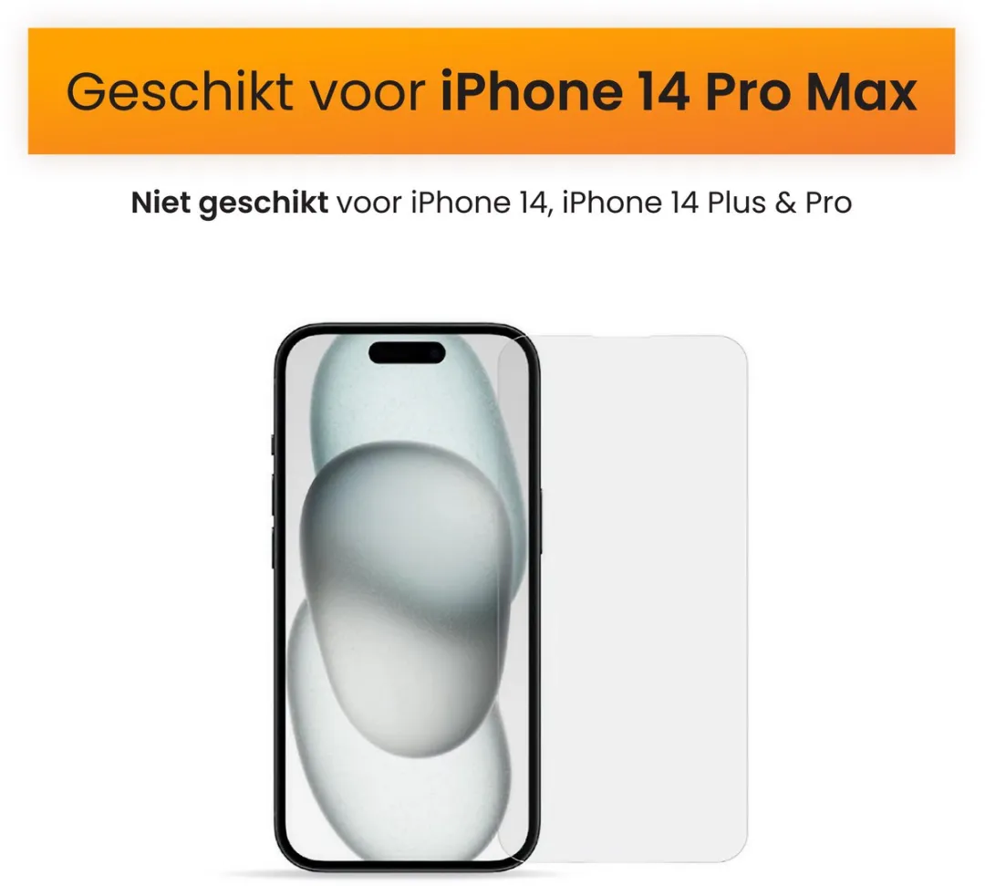 R2B Screenprotector iPhone 14 Pro Max - 2 Stuks - Tempered Glass