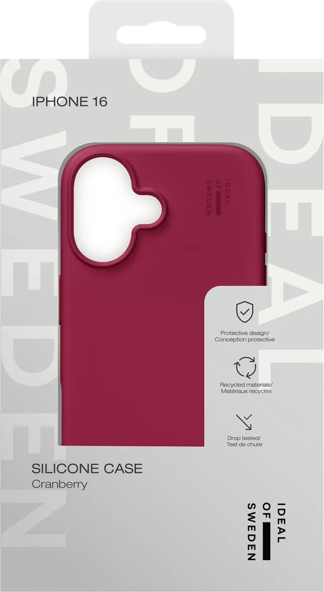 iDeal of Sweden iPhone 16 Silicone Hoes - Cranberry - IDSIC-I2461-521