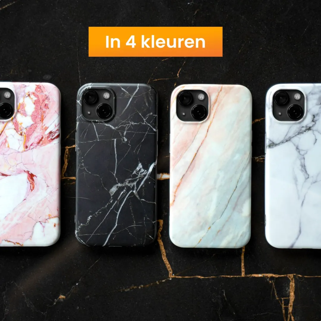 R2B iPhone 14 Hoesje Marmer Zwart - MagSafe