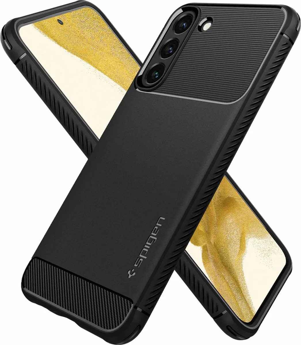 Spigen Rugged Armor ACS03952 Hoesje - Samsung Galaxy S22 Plus - Zwart