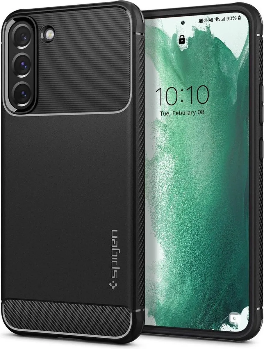 Spigen Rugged Armor ACS03952 Hoesje - Samsung Galaxy S22 Plus - Zwart