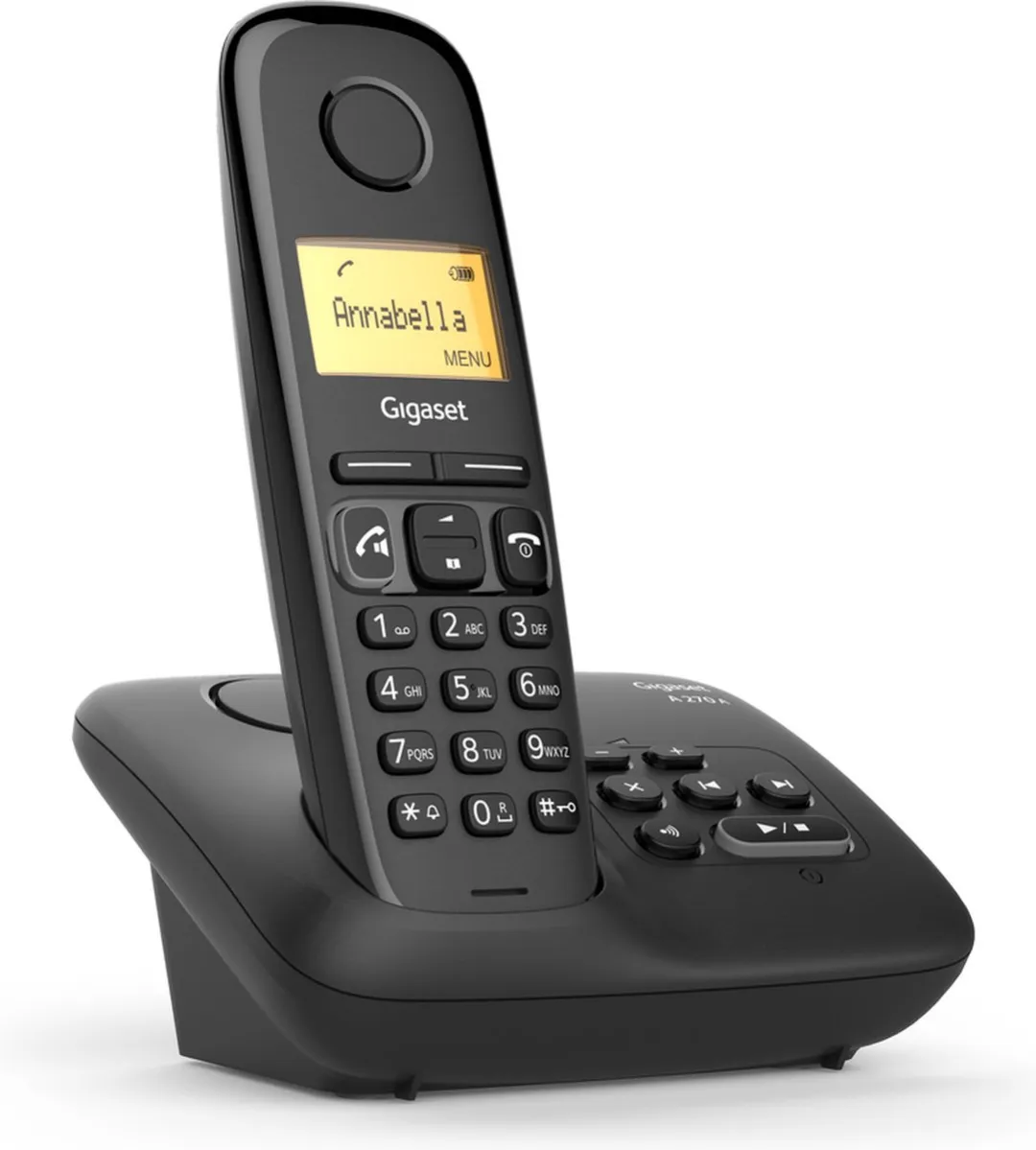 Gigaset A270A Quattro DECT Telefoon met Antwoordapparaat - 4 Handsets - Zwart
