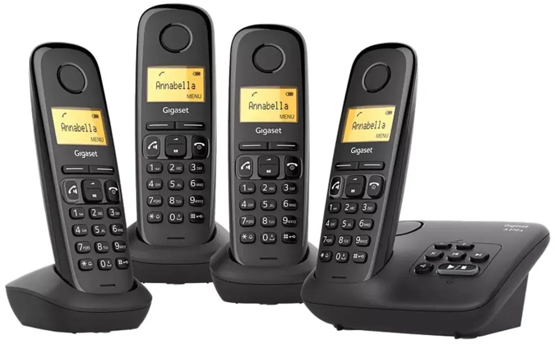 Gigaset A270A Quattro DECT Telefoon met Antwoordapparaat - 4 Handsets - Zwart - afbeelding 6 van 6