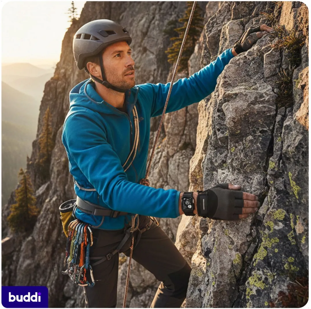 Buddi Forge Bandje en Hoesje Apple Watch 40/41mm - Siliconen - Zwart