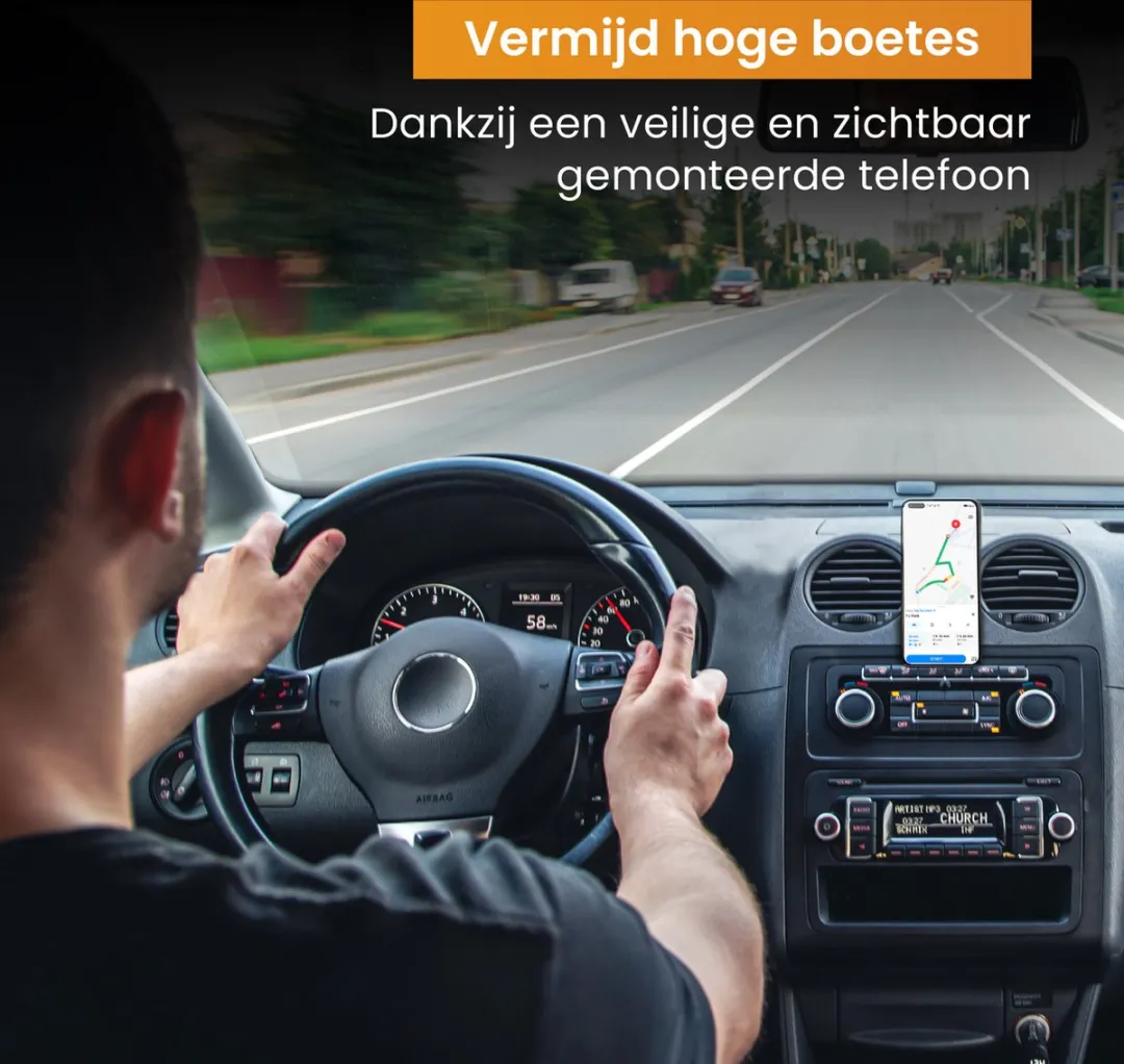 R2B Magnetische Telefoonhouder Auto 360° - Zwart