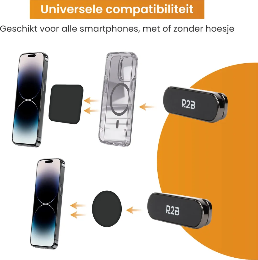 R2B Magnetische Telefoonhouder Auto 360° - Zwart