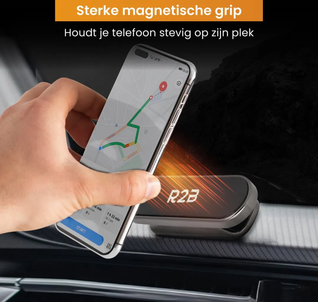 R2B Magnetische Telefoonhouder Auto 360° - Zwart