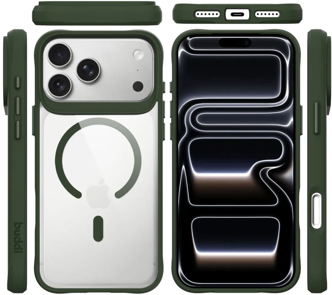 Buddi Hybrid Hoesje iPhone 17 Pro Max - MagSafe - Transparant Groen