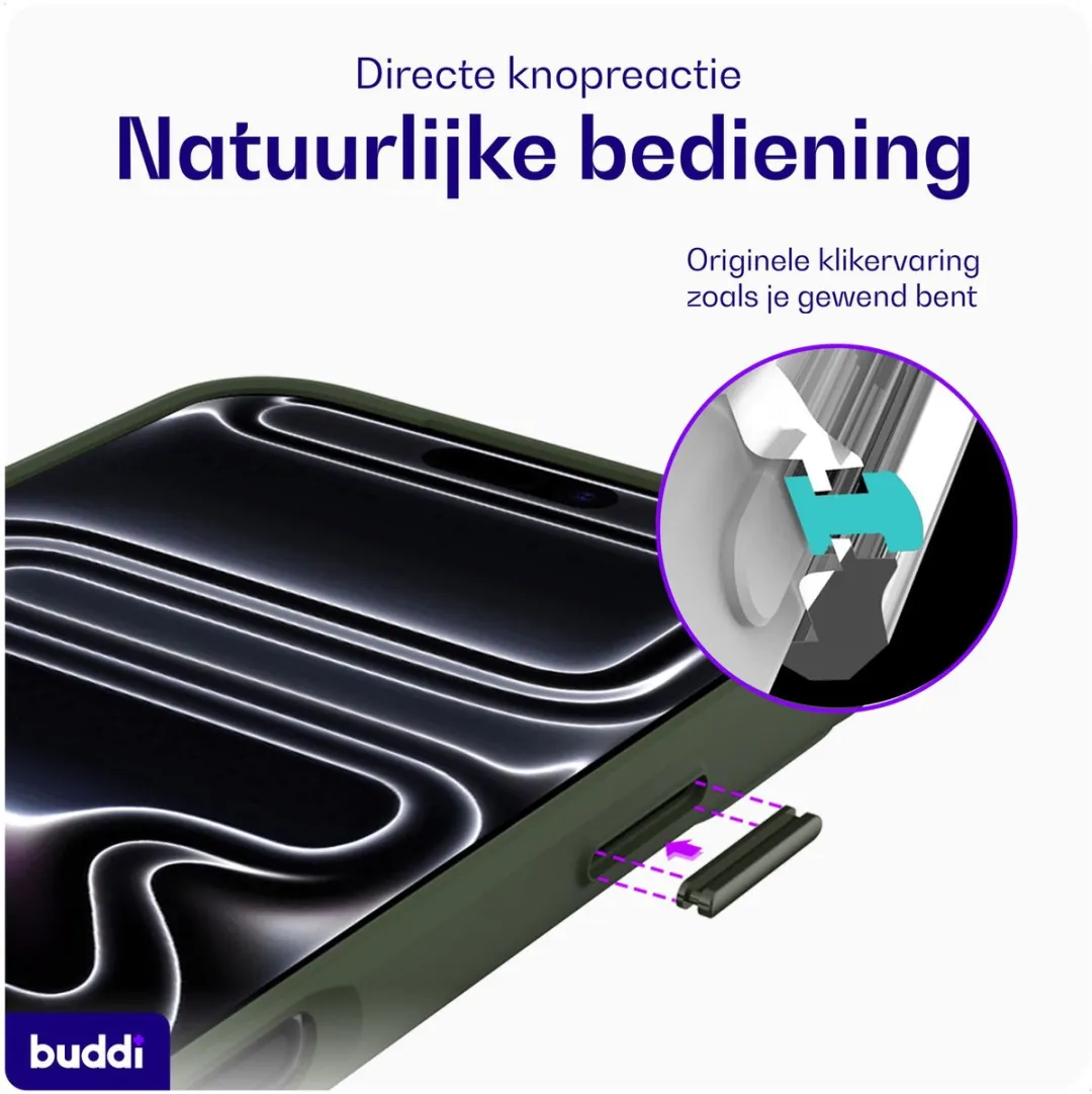 Buddi Hybrid Hoesje iPhone 17 Pro Max - MagSafe - Transparant Groen