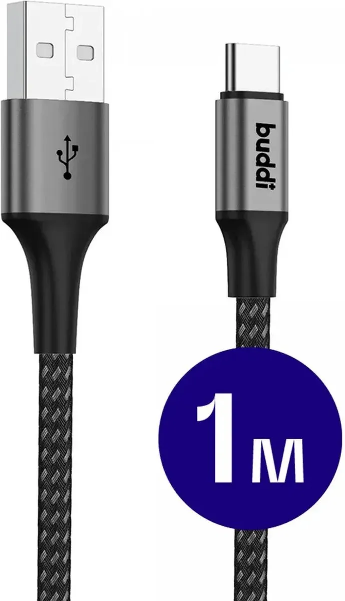 Buddi Flex USB-A naar USB-C Kabel 12W 1M