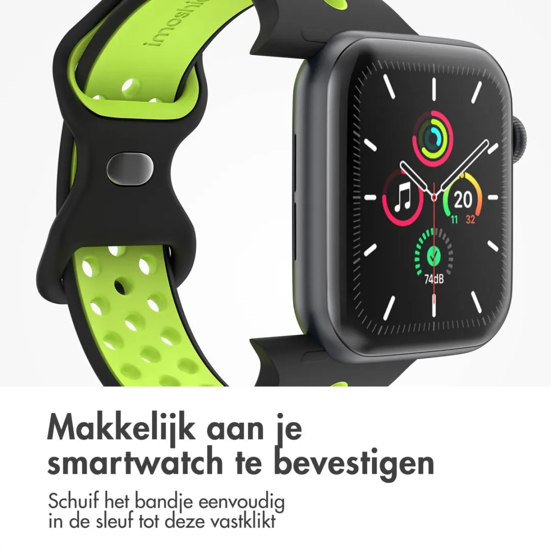Imoshion Siliconen Sportband Apple Watch 38-42mm - Black & Green