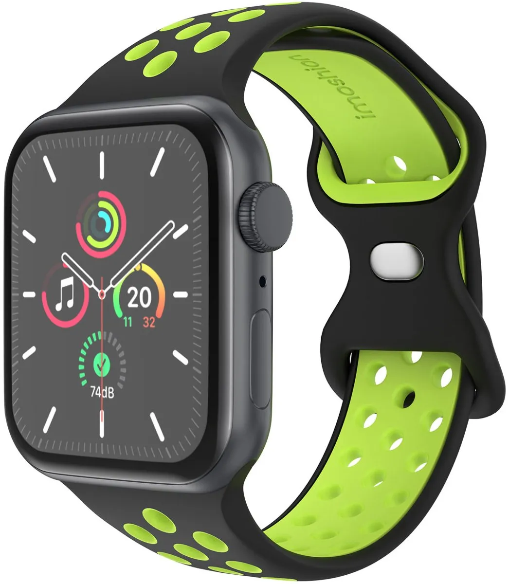 Imoshion Siliconen Sportband Apple Watch 38-42mm - Black & Green