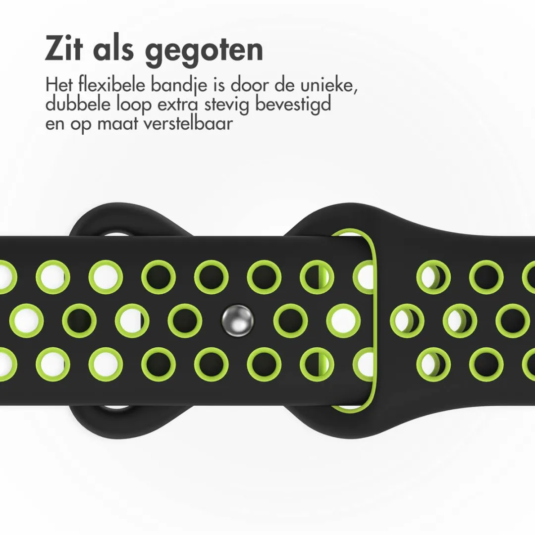 Imoshion Siliconen Sportband Apple Watch 38-42mm - Black & Green
