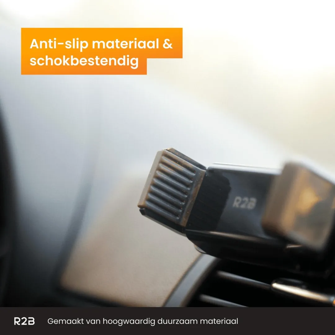 R2B Telefoonhouder Auto Ventilatie - 360° Rotatie - Zwart