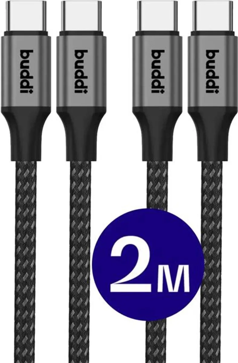 Buddi Flex Duo Pack USB-C Kabel 60W 2M