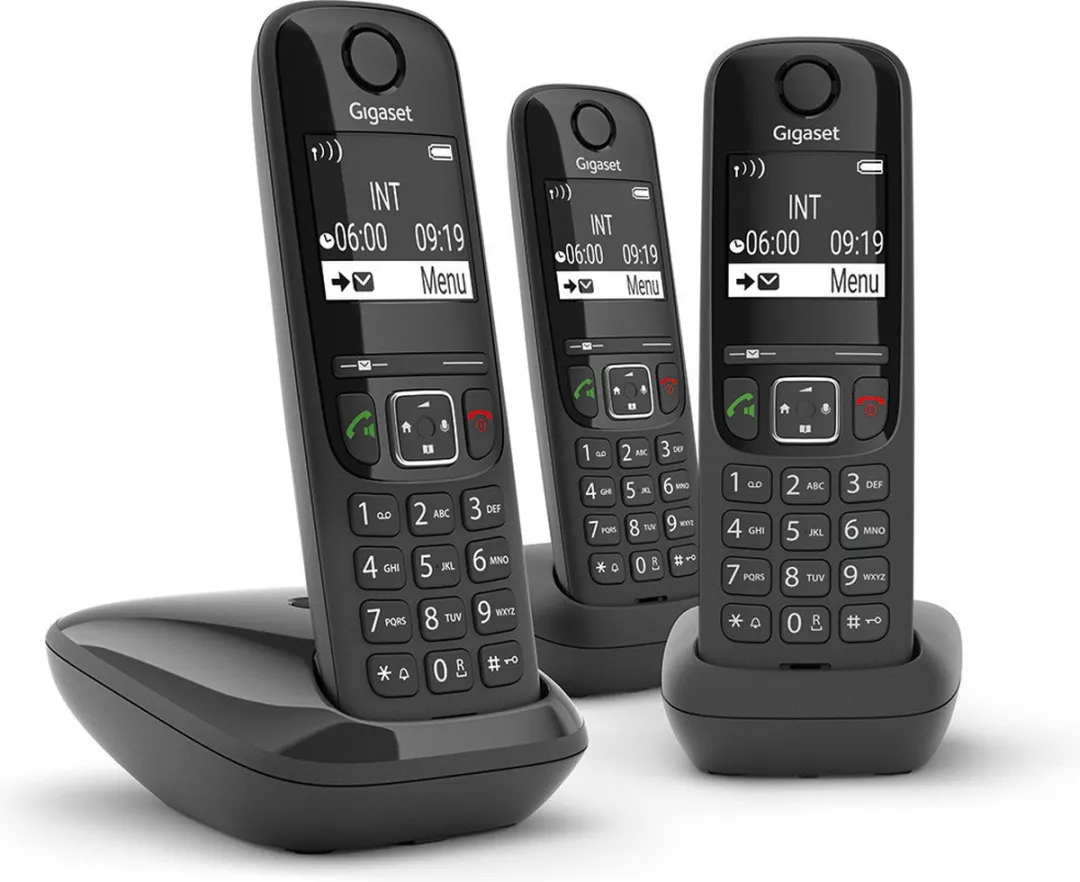 Gigaset AS690 Trio Telefoon - 3 Handsets Zwart - afbeelding 6 van 6
