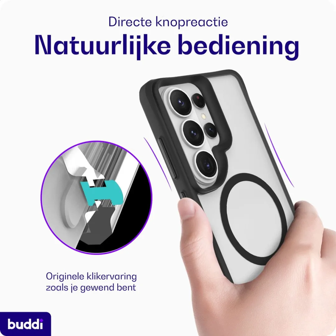 Buddi Hybrid Hoesje Samsung Galaxy S26 Ultra - MagSafe - Matte Zwart
