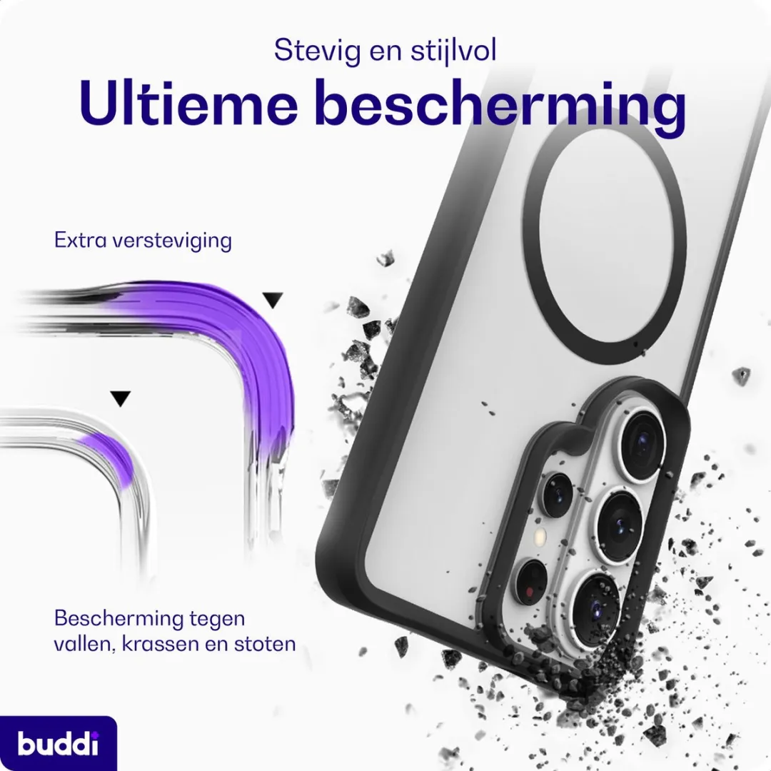 Buddi Hybrid Hoesje Samsung Galaxy S26 Ultra - MagSafe - Matte Zwart
