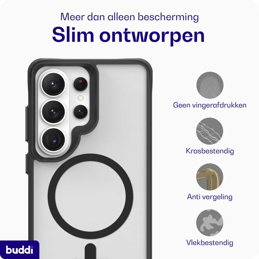 Buddi Hybrid Hoesje Samsung Galaxy S26 Ultra - MagSafe - Matte Zwart - afbeelding 6 van 6