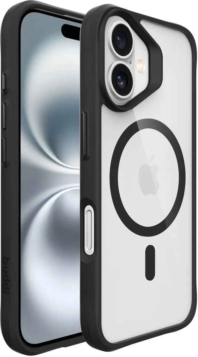 Buddi Hybrid Hoesje iPhone 17 - MagSafe - Transparant Zwart