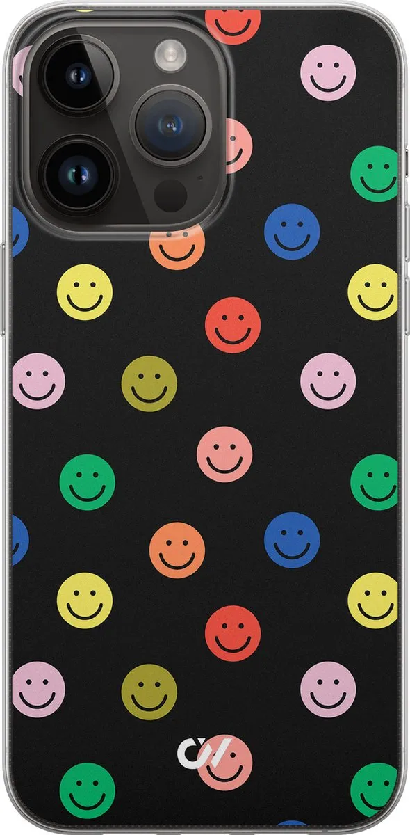 Casevibes Hoesje iPhone 14 Pro Max Retro Smileys