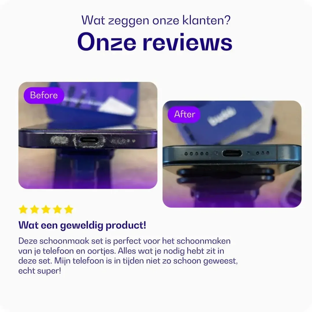 Buddi Fresh Complete Telefoon Schoonmaakset - Paars