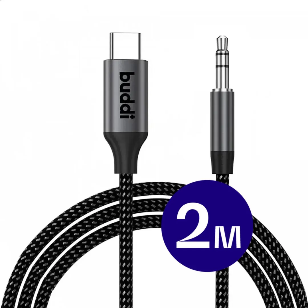 Buddi Flex Aux naar USB-C Kabel 2M