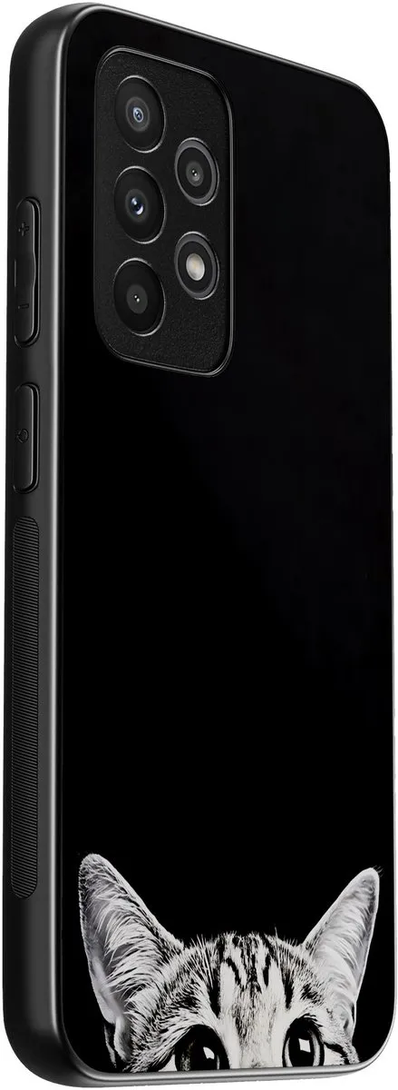 Casevibes Samsung Galaxy A52 5G Hoesje - Kat Kiekeboe - Zwart