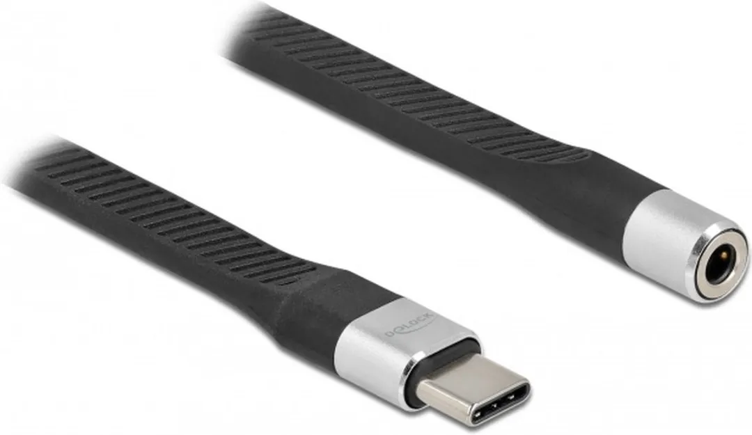 Delock USB Type-C naar Stereo Kabel 10cm - Zwart/Zilver