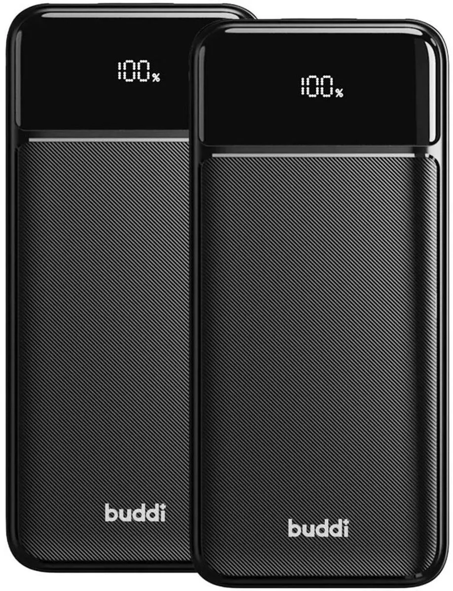 Buddi Boost Duo Pack Powerbank 20.000mAh - USB-A/USB-C - Zwart