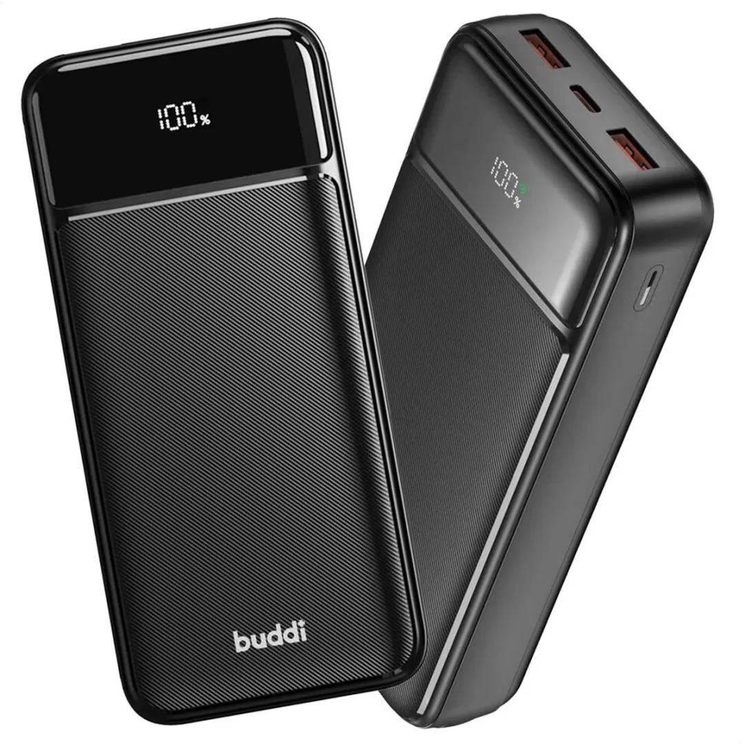 Buddi Boost Duo Pack Powerbank 20.000mAh - USB-A/USB-C - Zwart