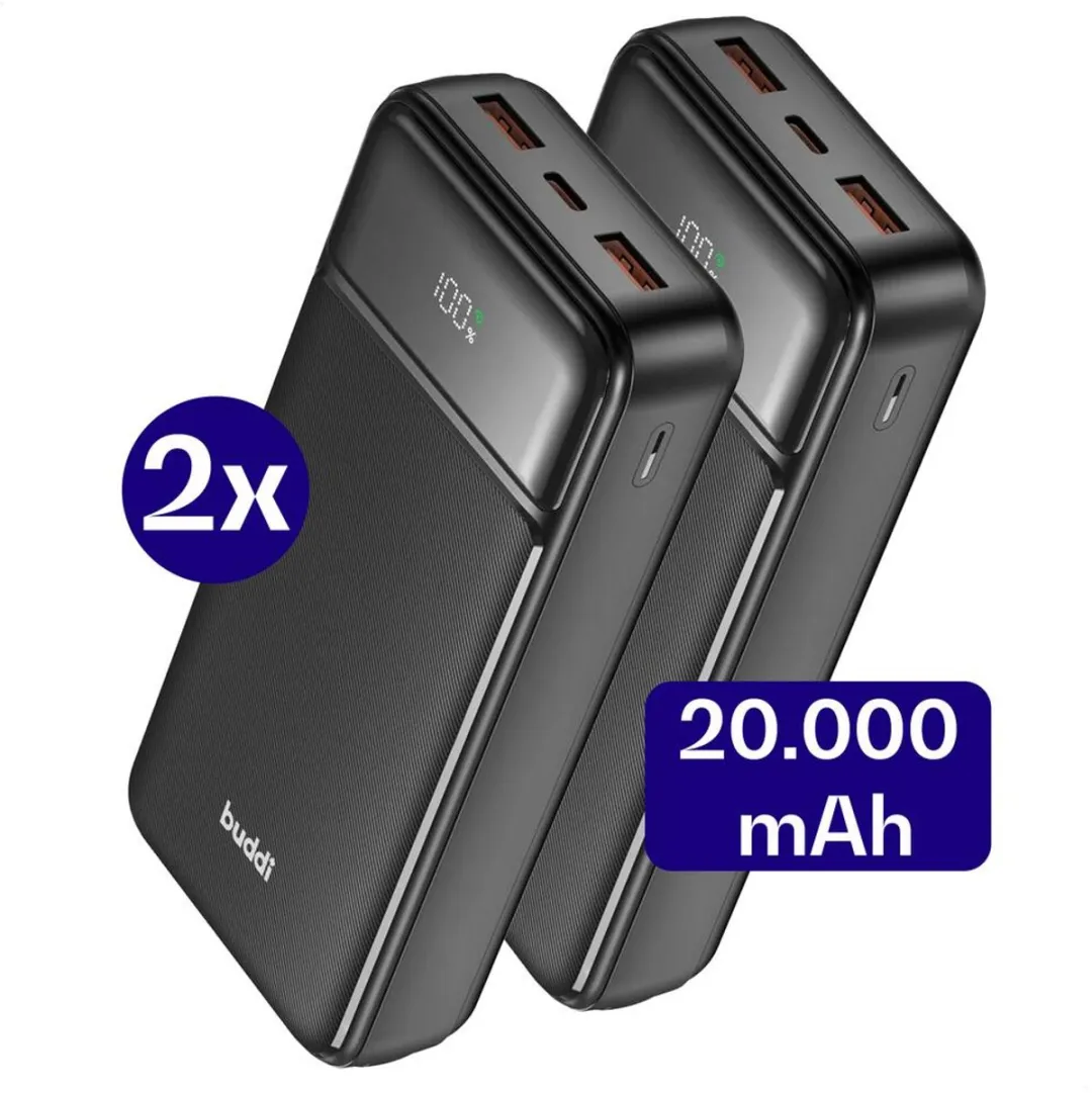Buddi Boost Duo Pack Powerbank 20.000mAh