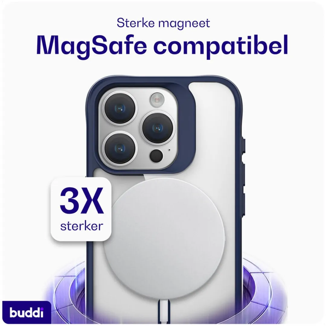 Buddi Hybrid BHIC-IP15P-TBL Hoesje iPhone 15 Pro - Transparant Blauw