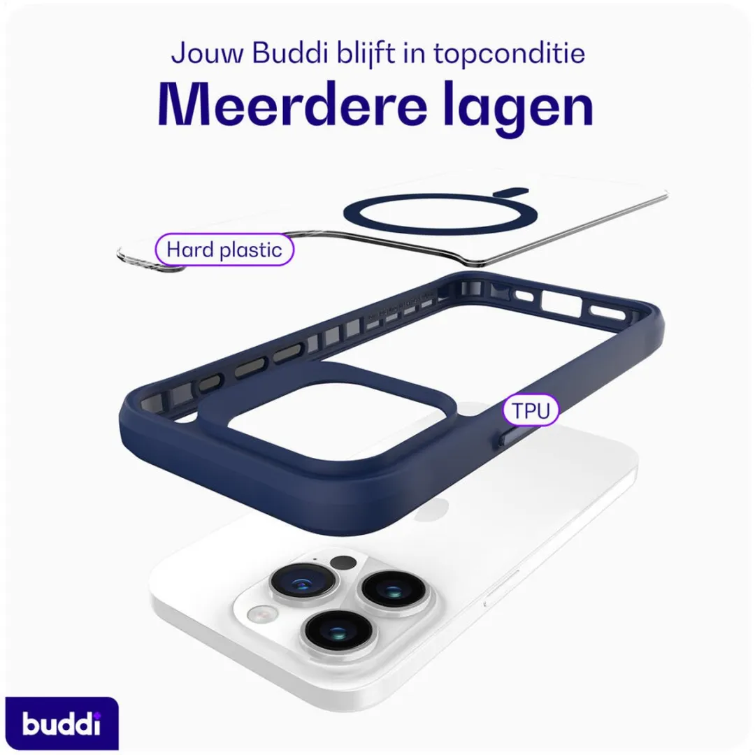 Buddi Hybrid BHIC-IP15P-TBL Hoesje iPhone 15 Pro - Transparant Blauw - afbeelding 6 van 6