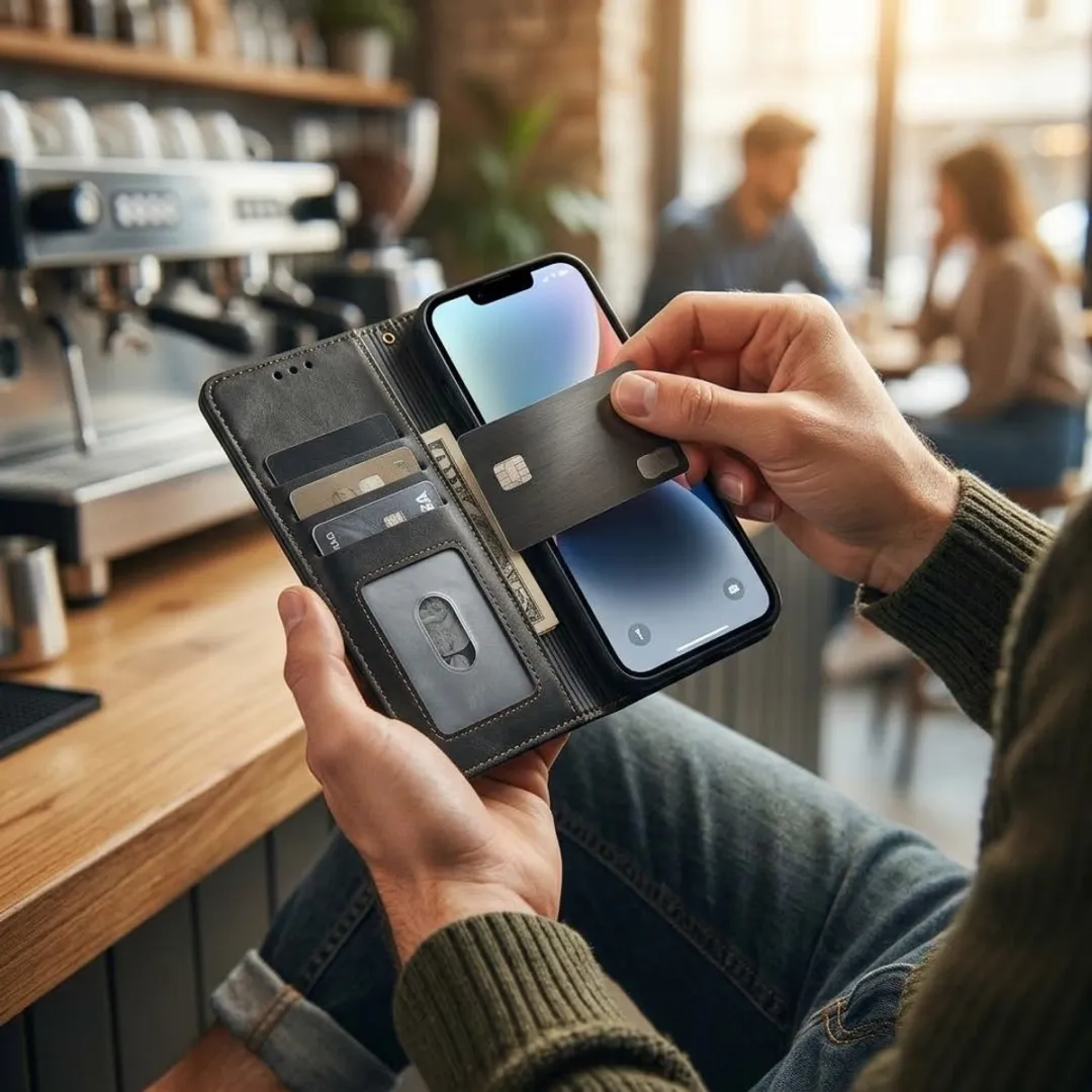 NUVEX Wallet Hoesje iPhone 14 Plus - Zwart