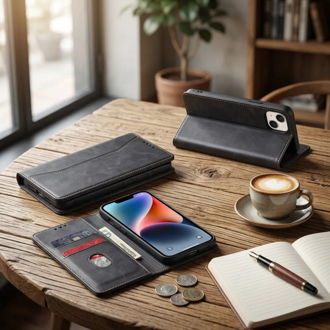 NUVEX Wallet Hoesje iPhone 14 Plus - Zwart