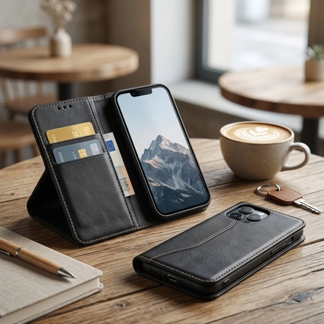 NUVEX Wallet Hoesje iPhone 14 Plus - Zwart