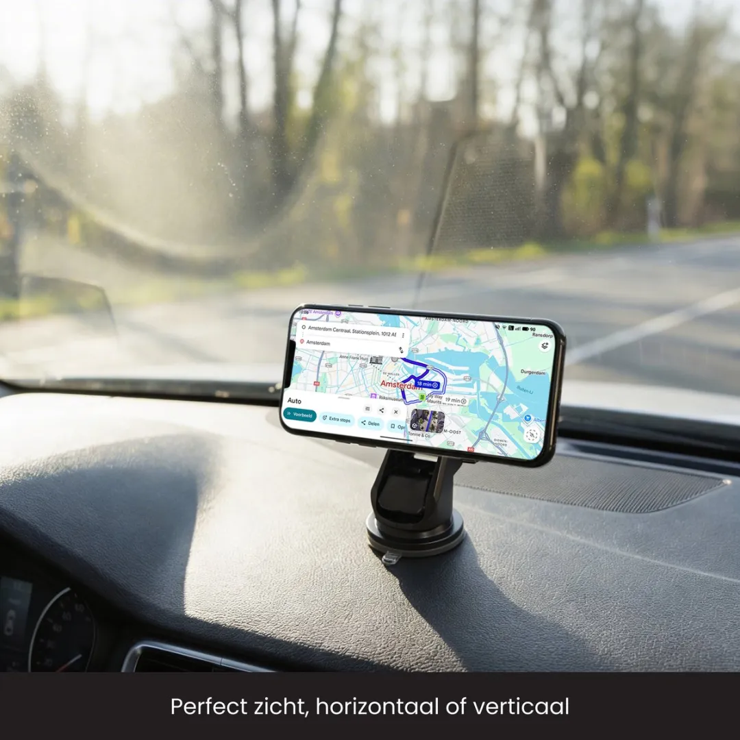 R2B Telefoonhouder Auto Zuignap Zandvoort - MagSafe - 7 Inch - Zwart