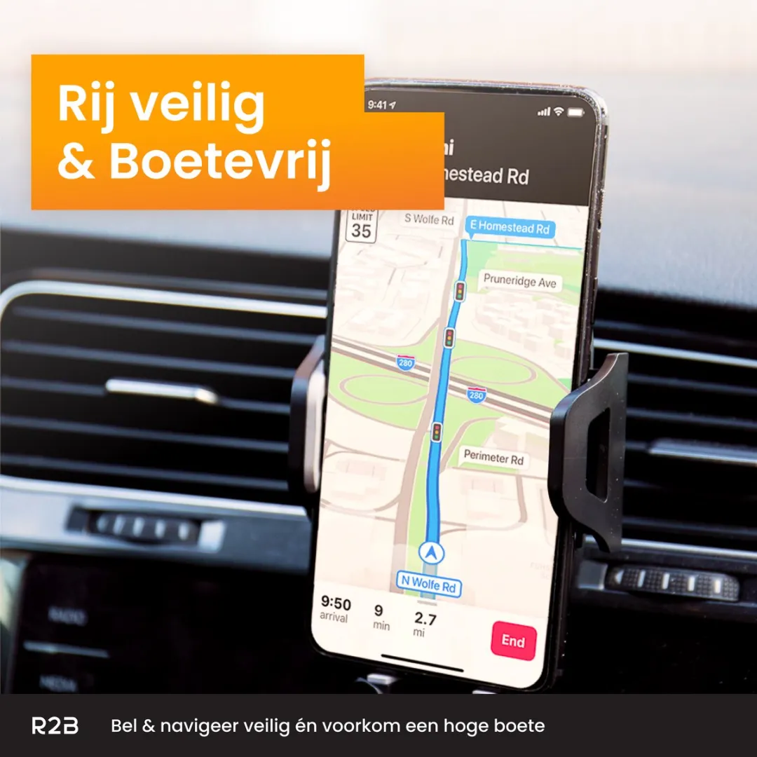R2B Telefoonhouder Auto Zuignap Haarlem - Zwart