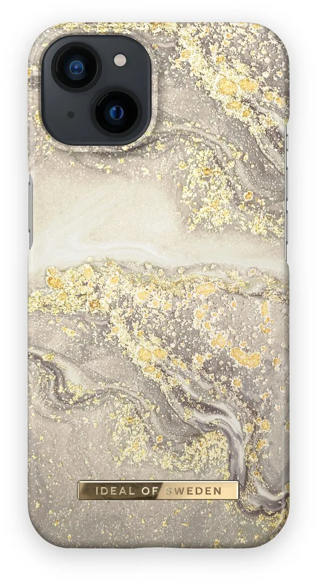 iDeal of Sweden iPhone 14 Backcover Sparkle Greige Marble - 7340205166341