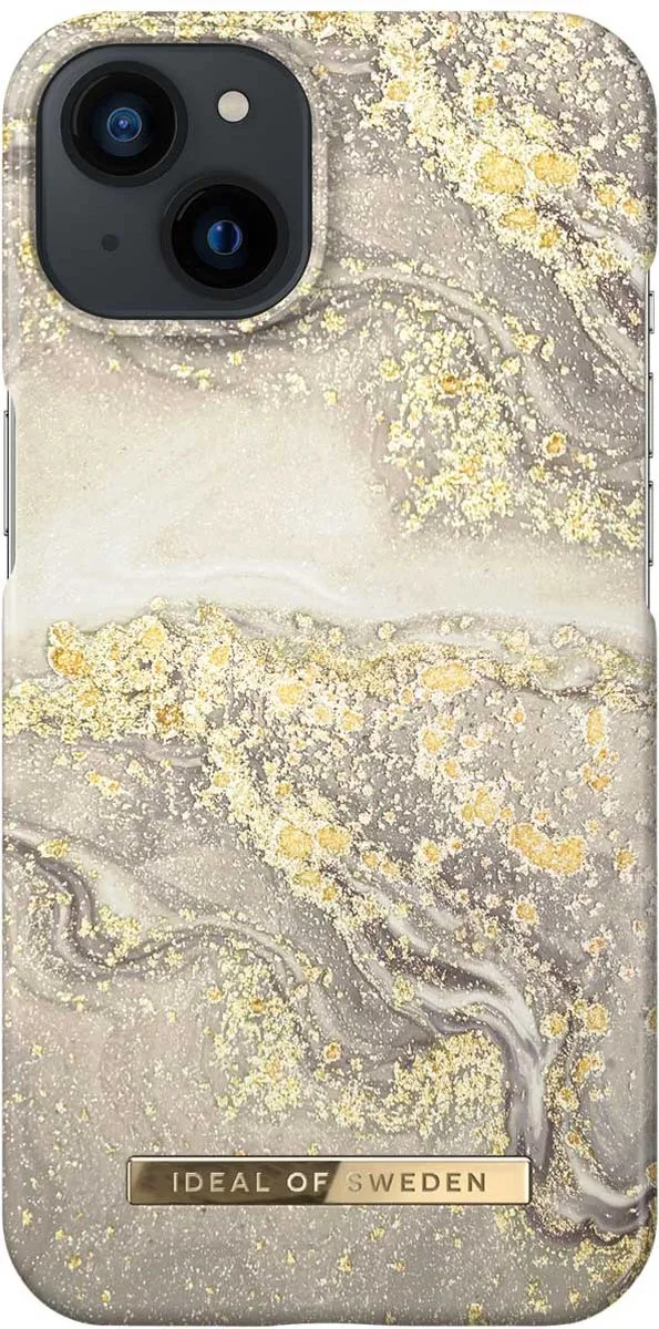 iDeal of Sweden iPhone 14 Backcover Sparkle Greige Marble - 7340205166341