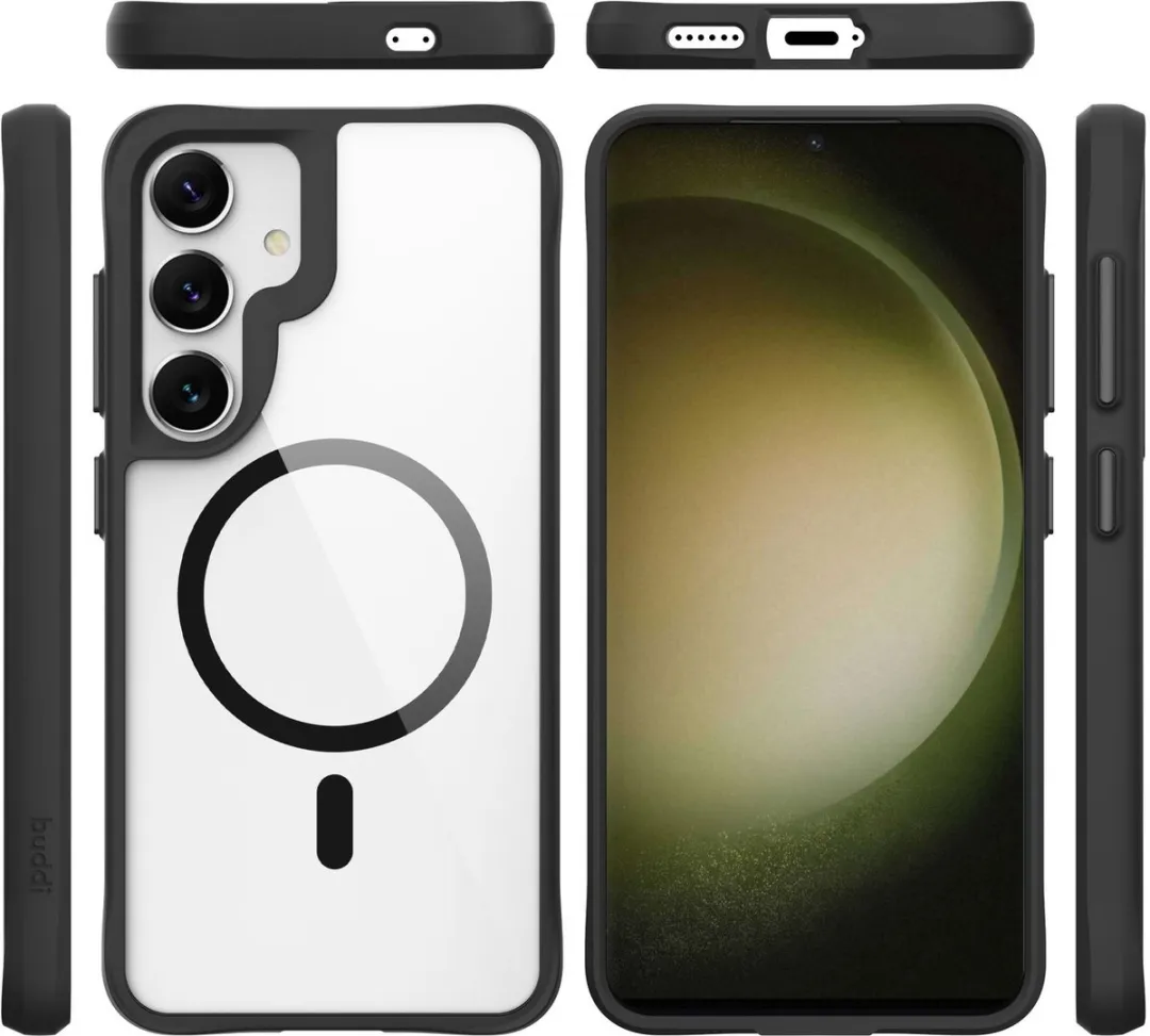 Buddi Hybrid Hoesje Samsung Galaxy S25/S24 - MagSafe - Transparant Zwart