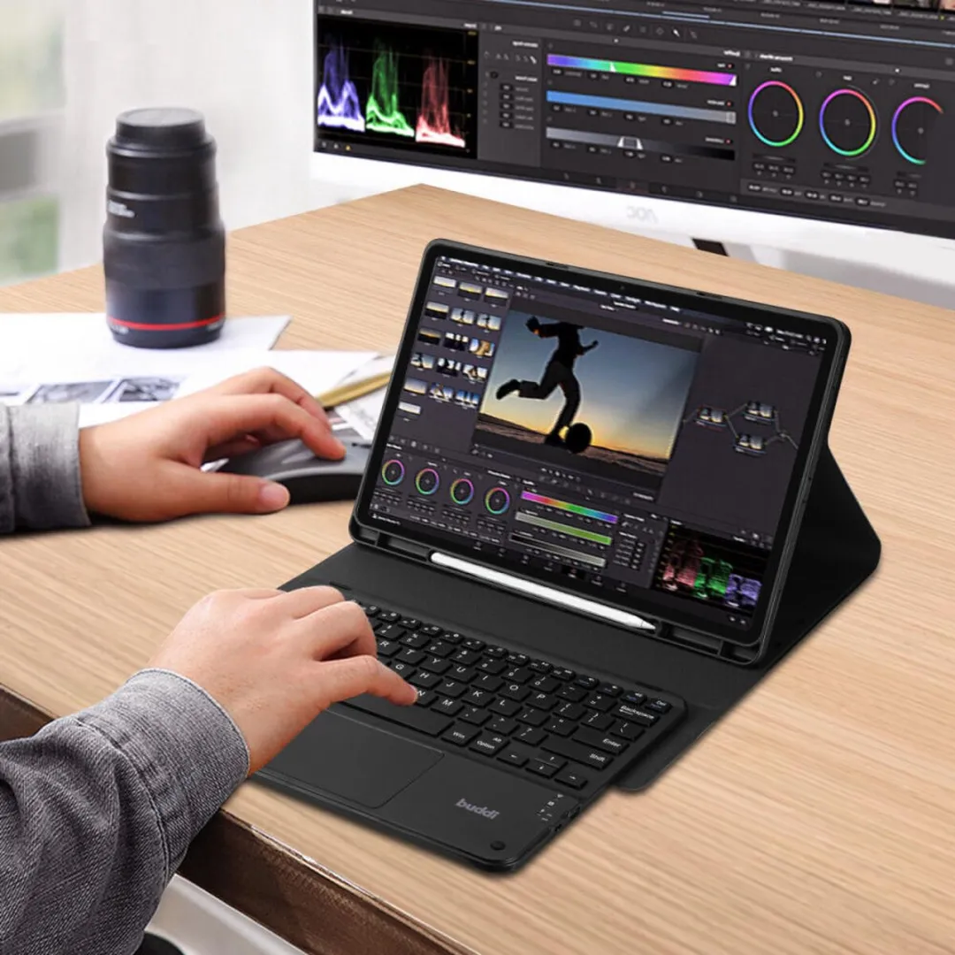 Buddi Zuna Hoes met Keyboard voor Samsung Galaxy Tab S9 Plus - Zwart