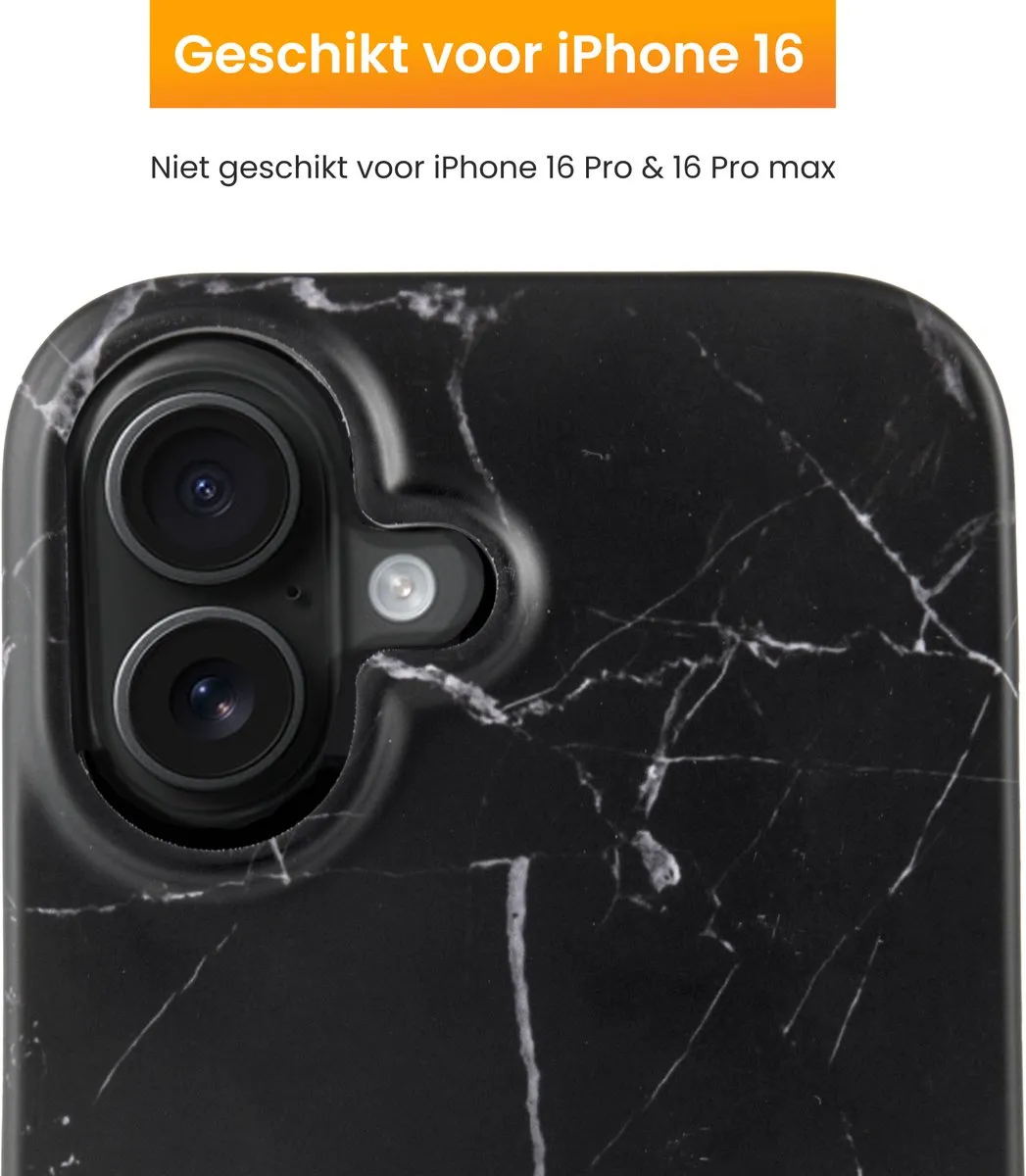 R2B iPhone 16 Hoesje Marmer - Telefoonhoesje - MagSafe