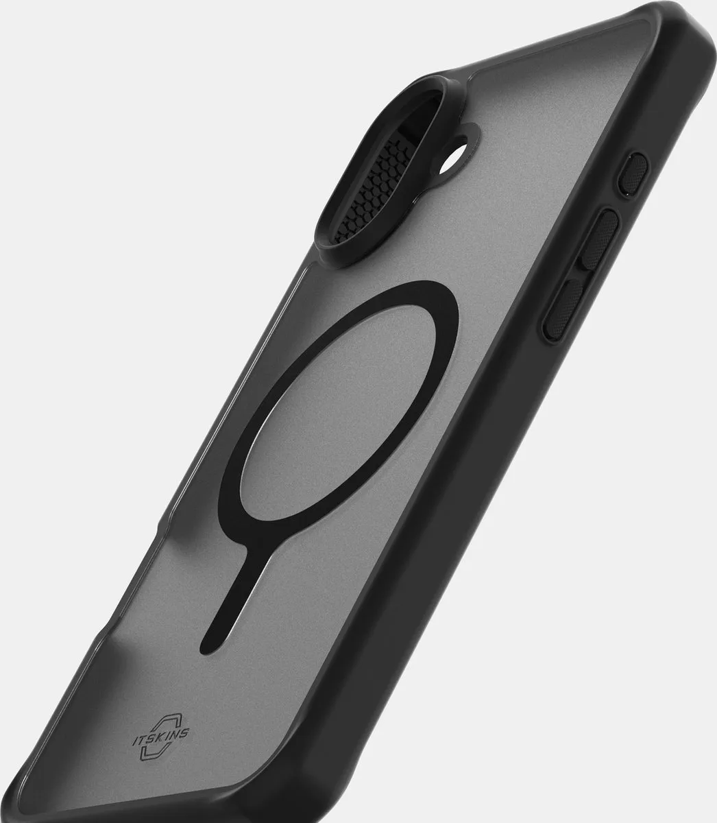 ITSKINS iPhone 16 Plus MagSafe Hoesje Level 2 HybridMagFrost AP6R-HMFRT-BLCK - Zwart