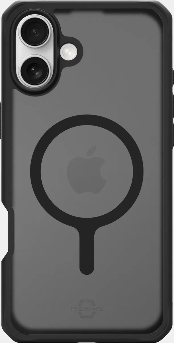 ITSKINS iPhone 16 Plus MagSafe Hoesje Level 2 HybridMagFrost AP6R-HMFRT-BLCK - Zwart