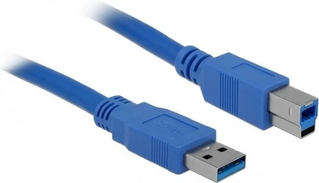 Delock USB 3.0 A Male naar B Male Kabel 5m - Blauw