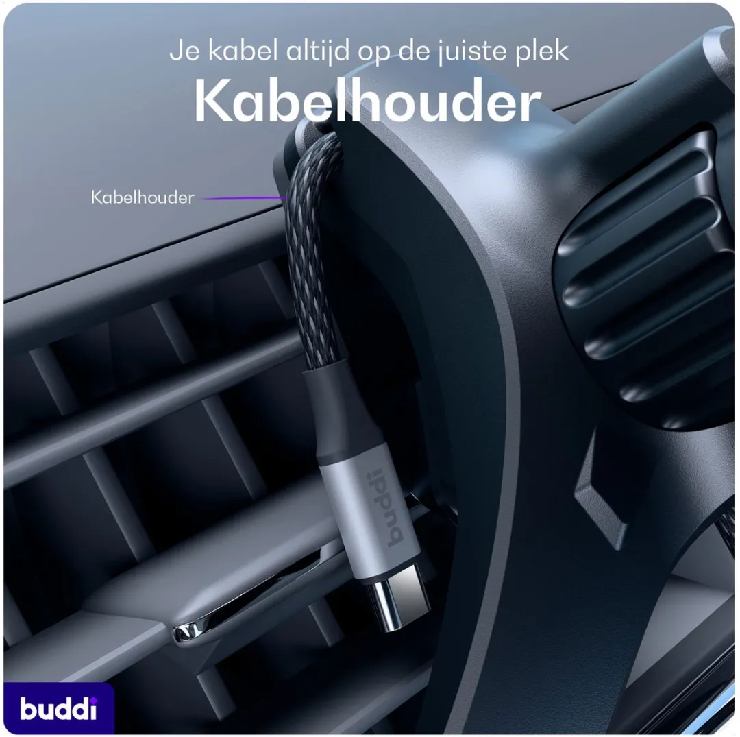 Buddi MagWay MagSafe Autohouder - Ventilatierooster - Zwart