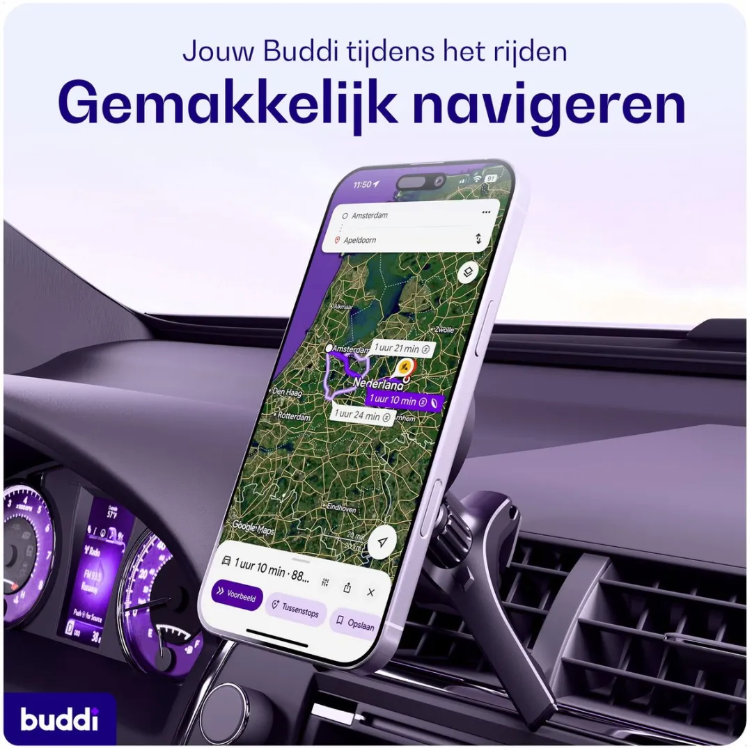Buddi MagWay MagSafe Autohouder - Ventilatierooster - Zwart