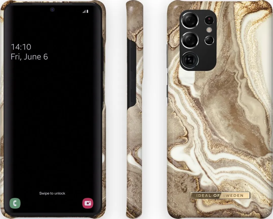 iDeal of Sweden Galaxy S21 Ultra Hardcase Golden Sand Marble - 7340196262893 - afbeelding 6 van 6